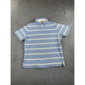 Vintage American Eagle Rugby Polo Shirt Medium Men Striped Short‎ Sleeve Y2K